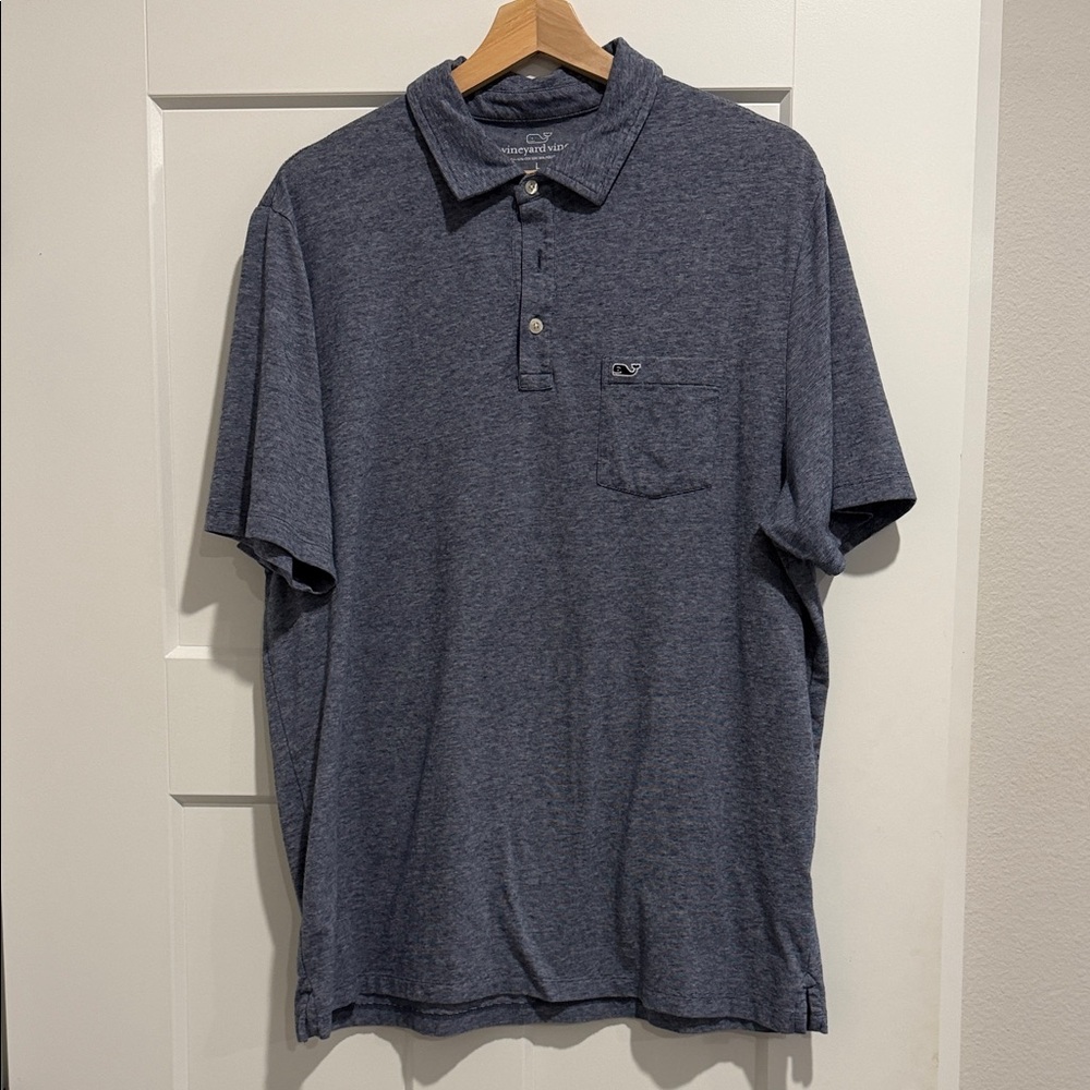 Vineyard Vines Heathered Navy Polo Shirt
